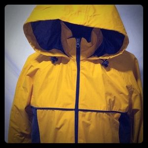 Tek gear yellow and gray coat with hood size small